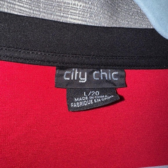 City Chic Red and Black Midi Dress - Picture 4 of 14